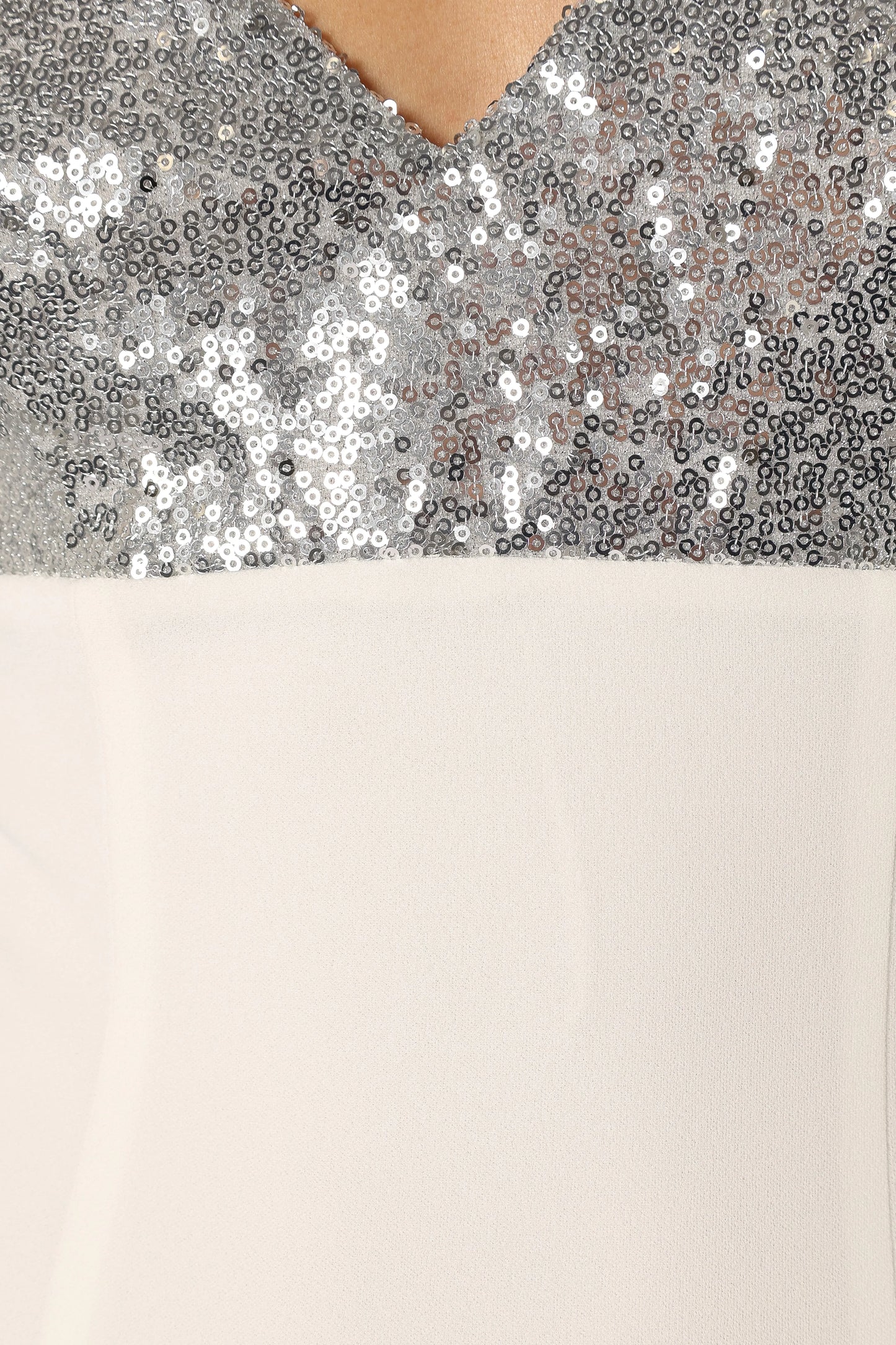 Kylie Slip Dress White Silver