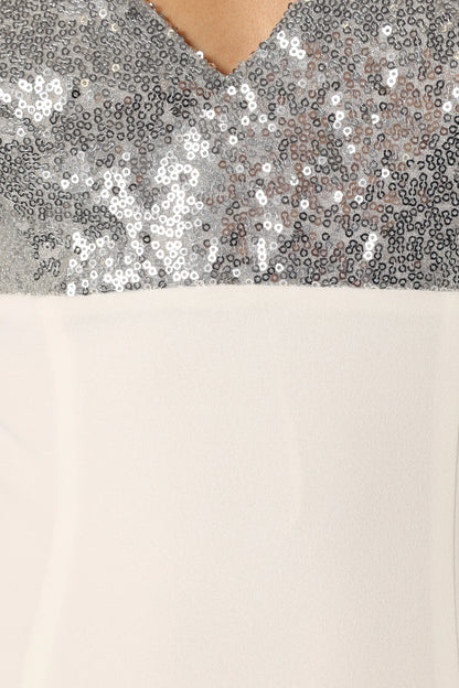 Kylie Slip Dress White Silver