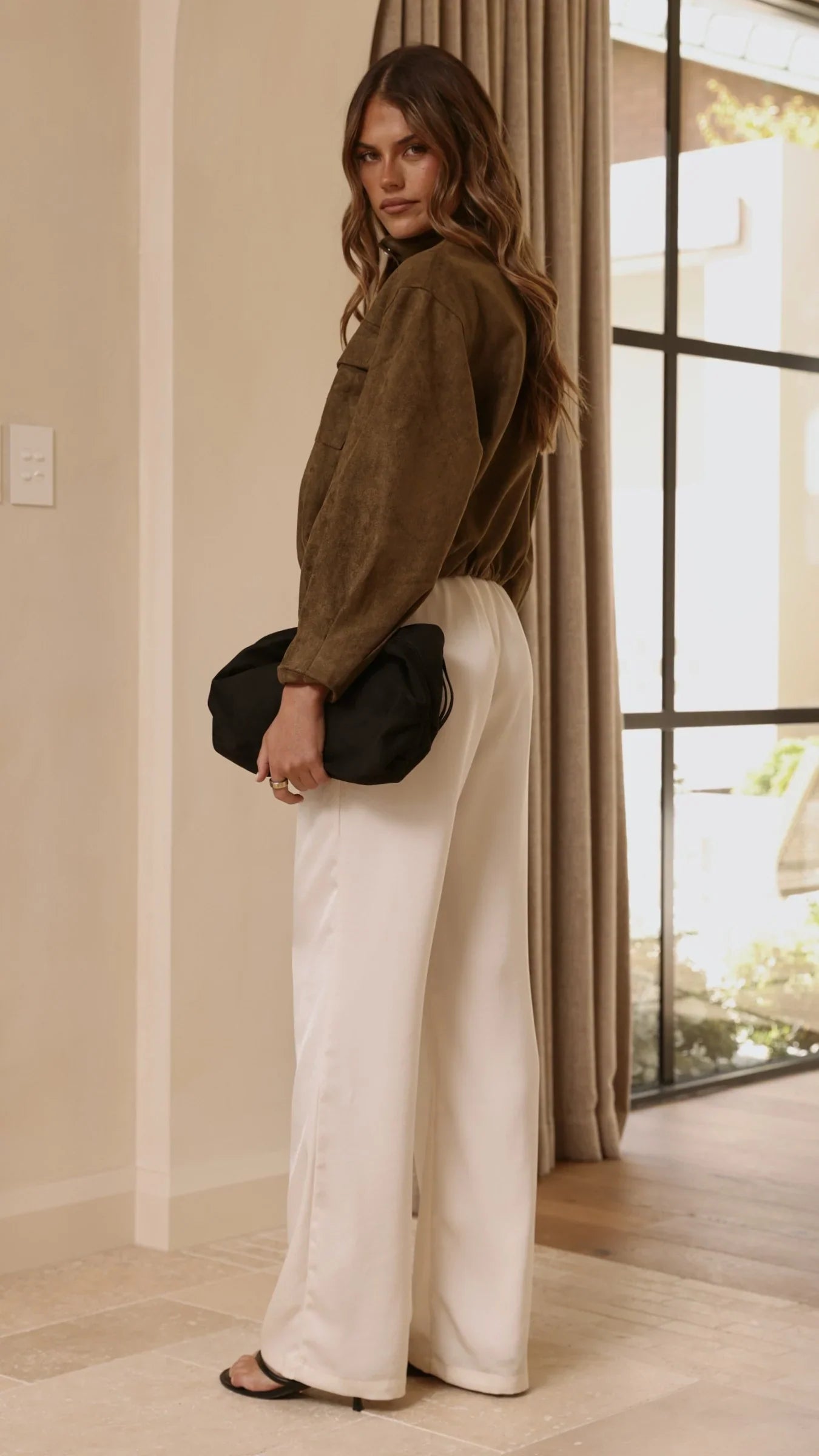 Josh Funnel Neck Jacket Khaki