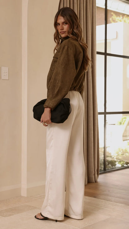 Josh Funnel Neck Jacket Khaki