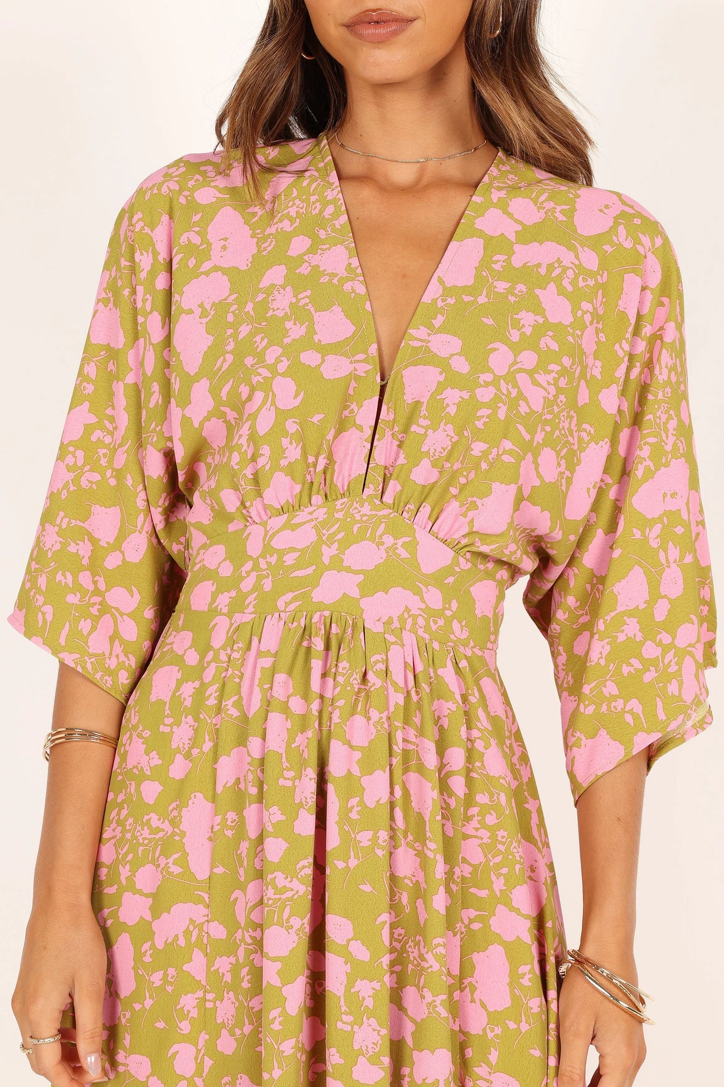 Fran Maxi Dress Green Pink