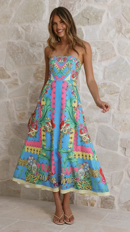 Azure Maxi Dress Tropical Rio