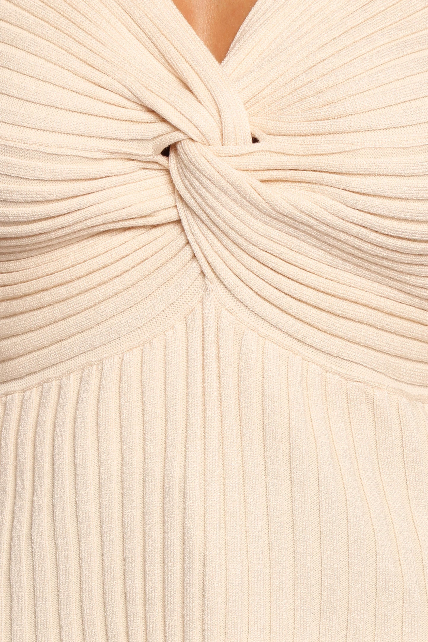 Demi Twist Detail Knit Top Cream
