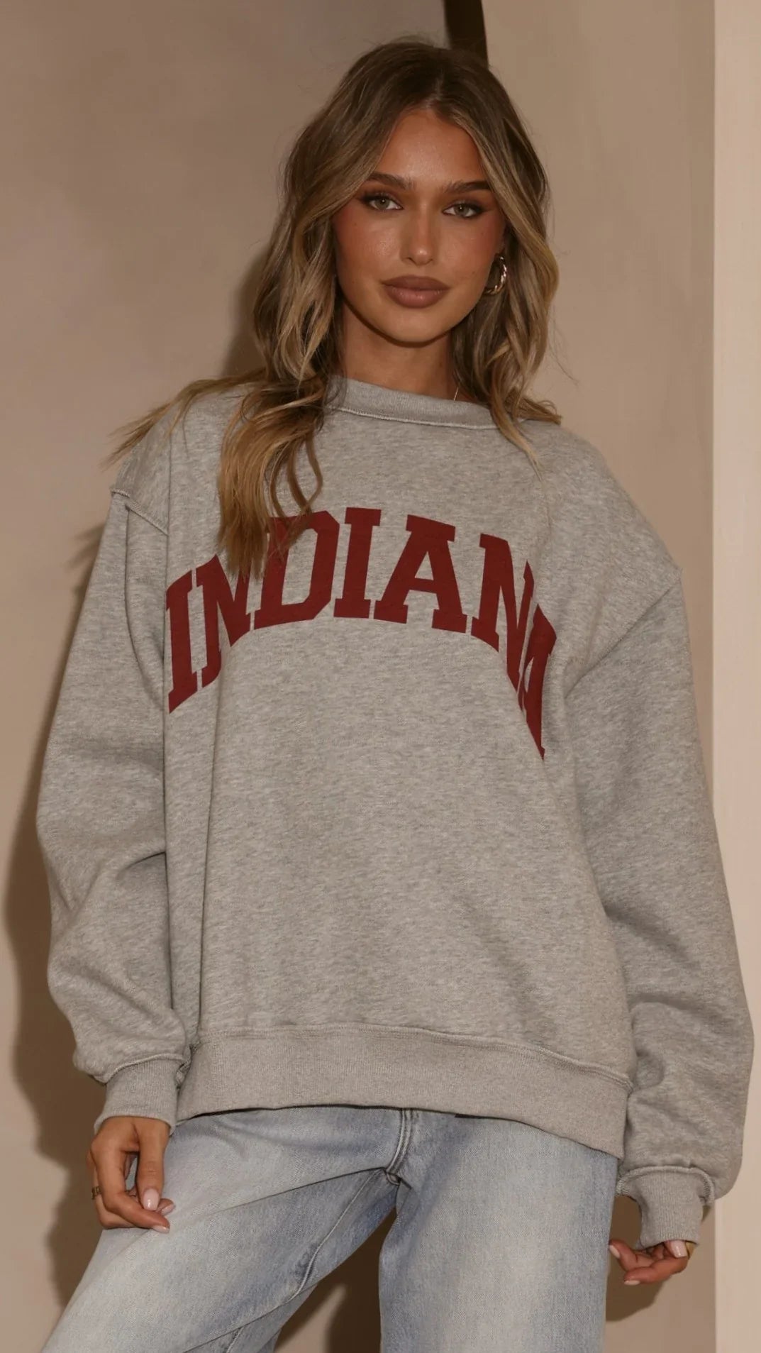 Indiana Crewneck Sweater Grey