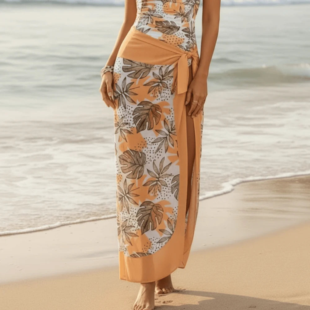 Boho Floral Swimsuit Cover Up Skirt