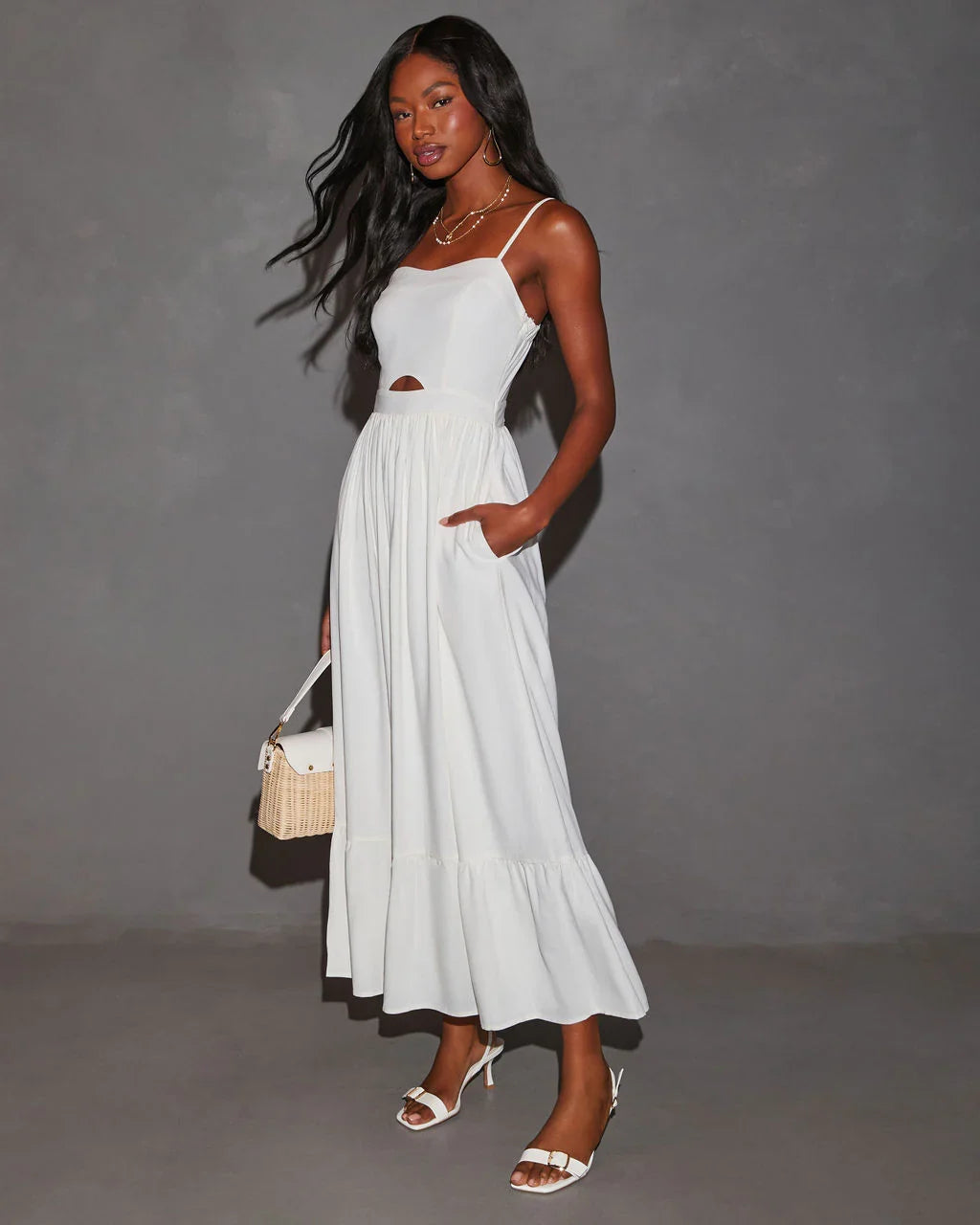 Eleanor A Line Front Cutout Maxi Dress