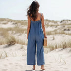 Boho Oversized Wide Leg Denim Jumpsuit