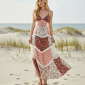 Pink Floral Patchwork Maxi Dress