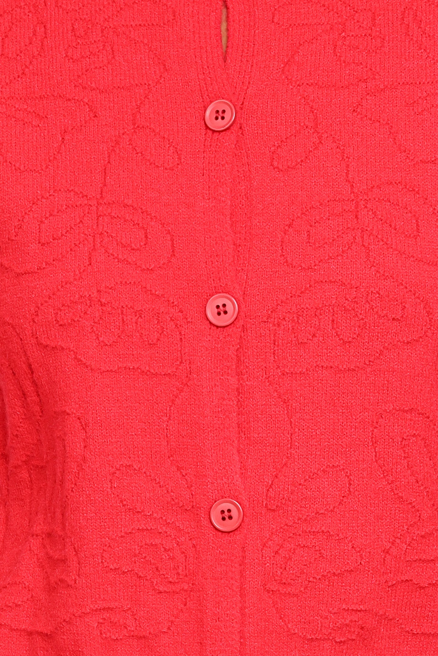 Fauna Tonal Floral Cardigan Red
