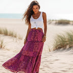 Floral Print Bohemian Maxi Skirt
