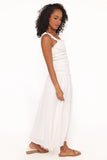 Enola Gather Midi Dress White
