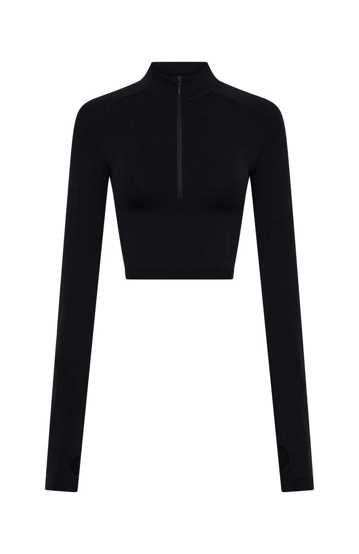 Stride Seamless Zip Long Sleeve Black