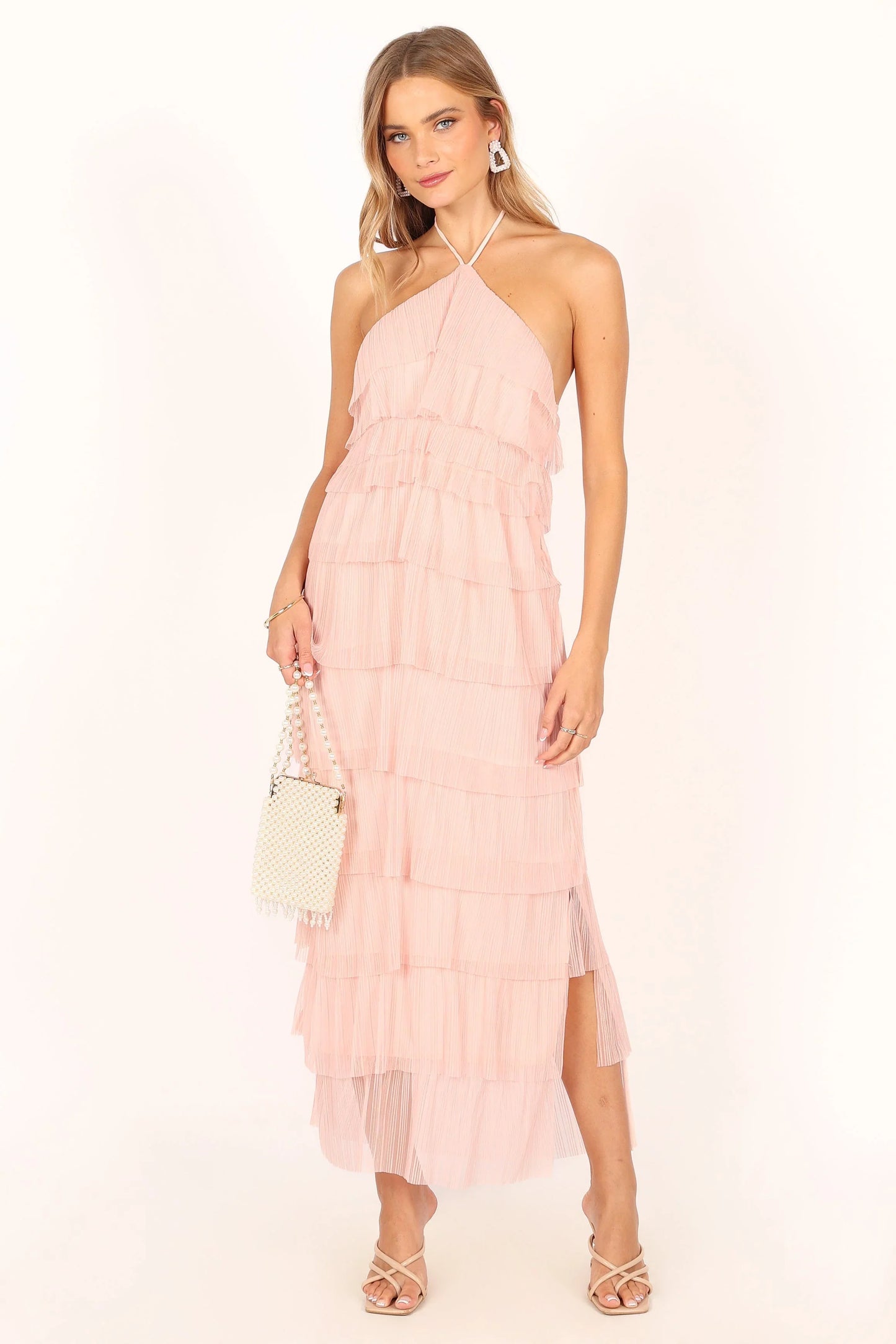 Colton Halterneck Maxi Dress Pink