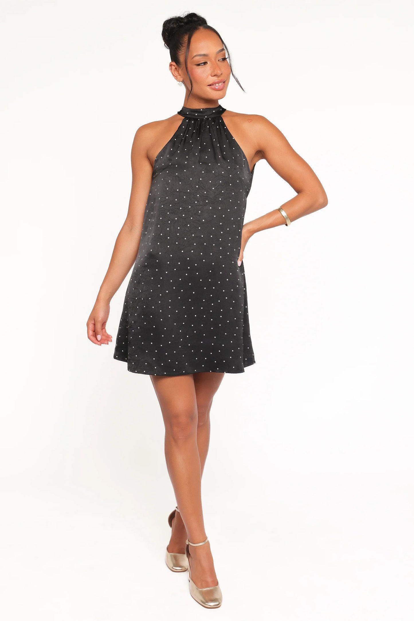 Gabrielle Mini Dress Black Polka Dot