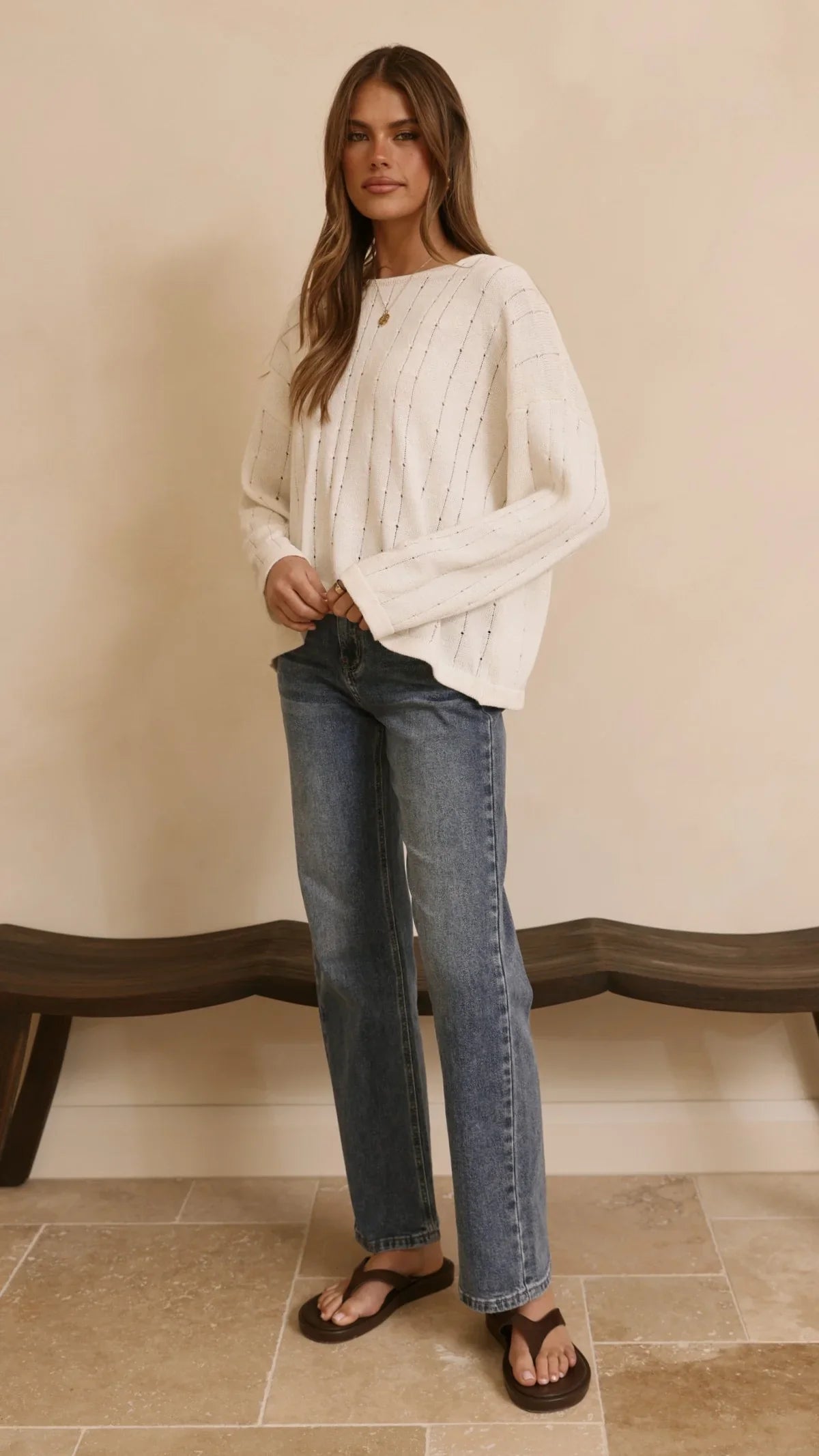 Mia Long Sleeve Top White