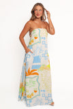 Kaelani Strapless Maxi Dress Multi Print