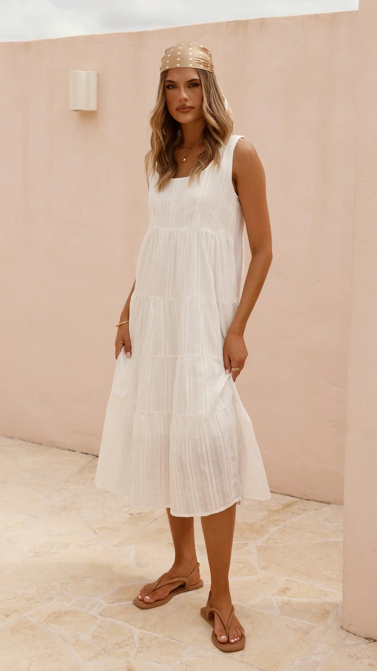 Liza Midi Dress White