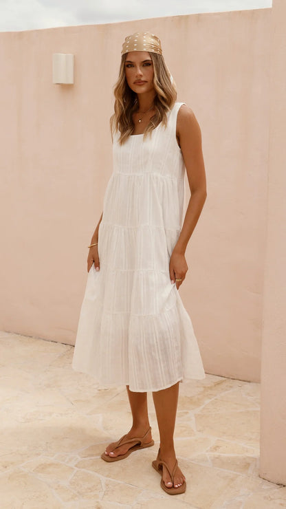 Liza Midi Dress White