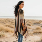 Boho Fringe Wrap Cardigan Sweater