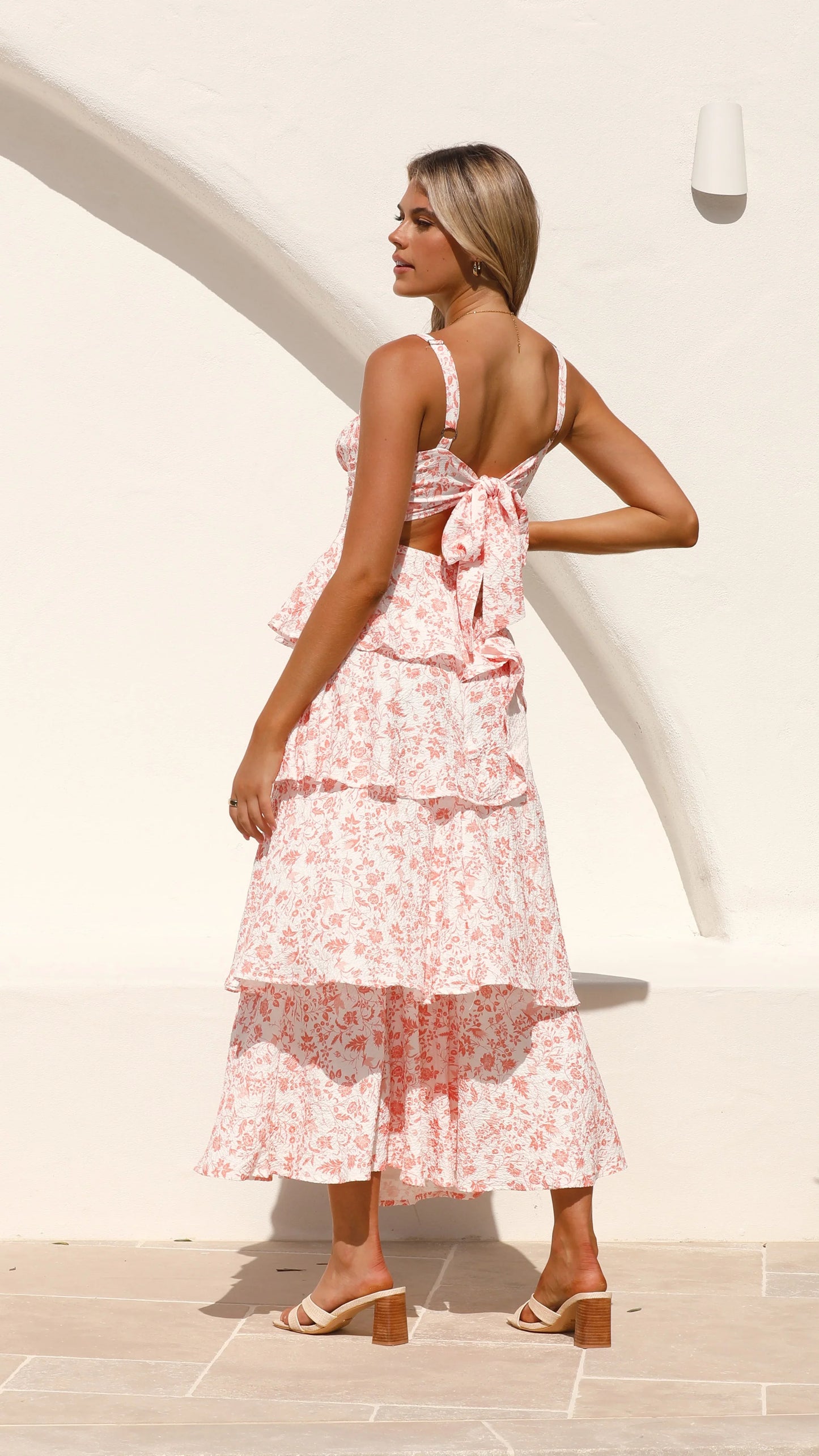 Page Maxi Dress Peach Floral