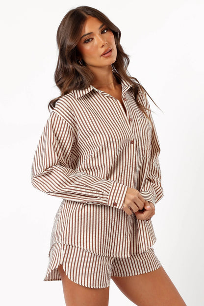 Kennie Shorts Brown Stripe
