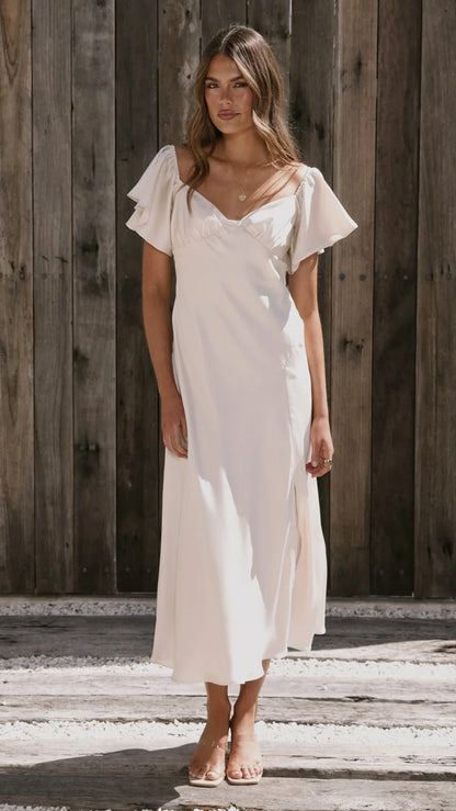 Louisa Midi Dress Ivory