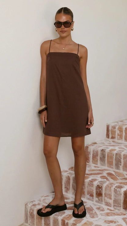 Nalu Mini Dress Brown
