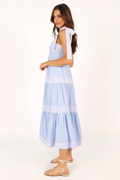 Bella Maxi Dress Blue Stripe