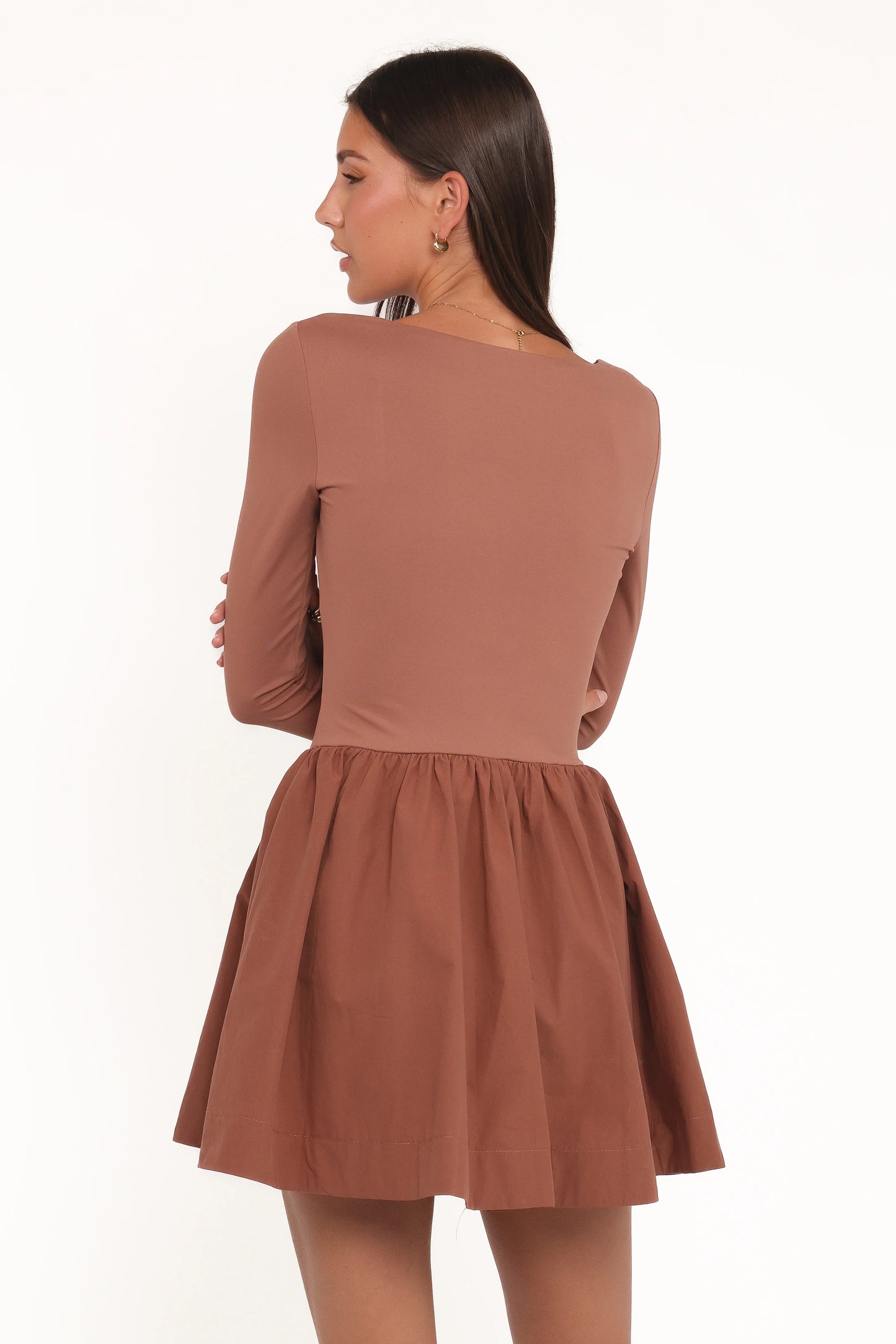 Sheena Long Sleeve Mini Dress Mocha