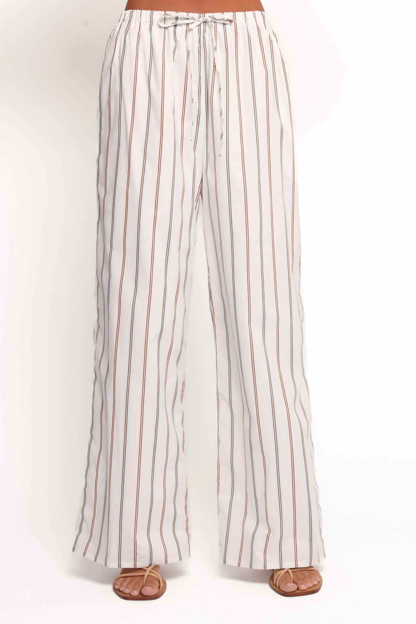 Ember Cotton Pants Blue Brown Stripe