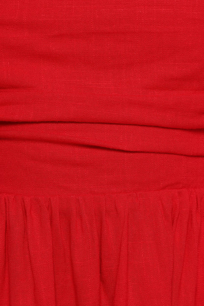 Katy Strapless Mini Dress Red