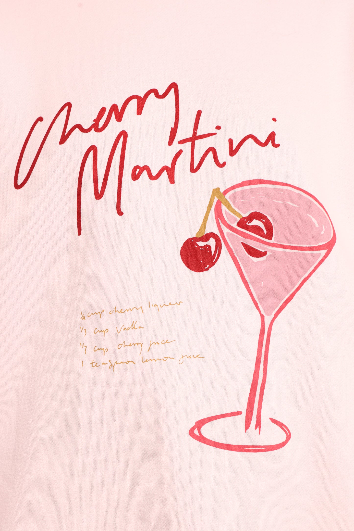 Cherry Martini Graphic Sweatshirt Pink