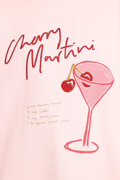 Cherry Martini Graphic Sweatshirt Pink