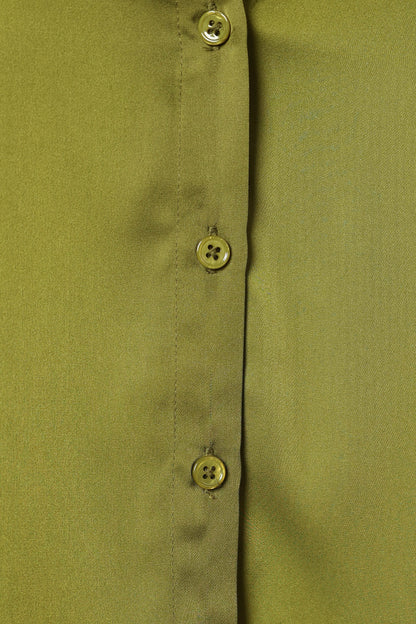 Narissa Satin Shirt Palm Green