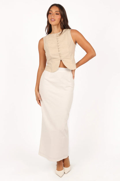 Daniella Linen Vest Oatmeal