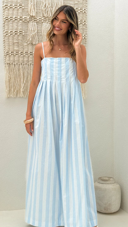 Pippa Maxi Dress Blue Stripe