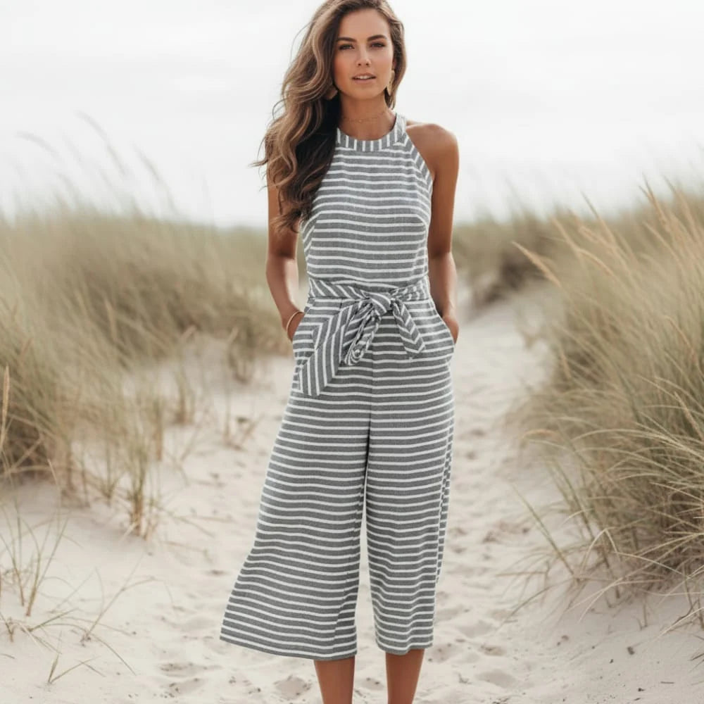 Boho Striped Sleeveless Rompers