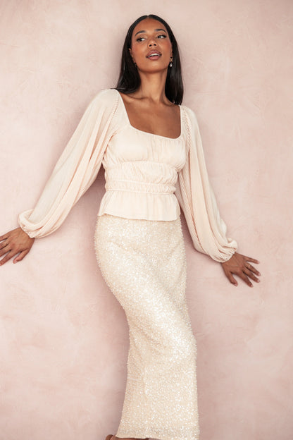 Ceppia Plisse Top Light Peach