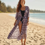 Long Floral Beach Kimono Swimsuit Cover Up