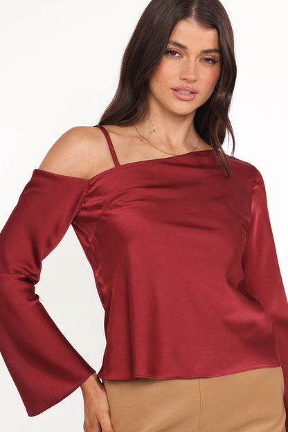 Brisa Off Shoulder Top Cherry