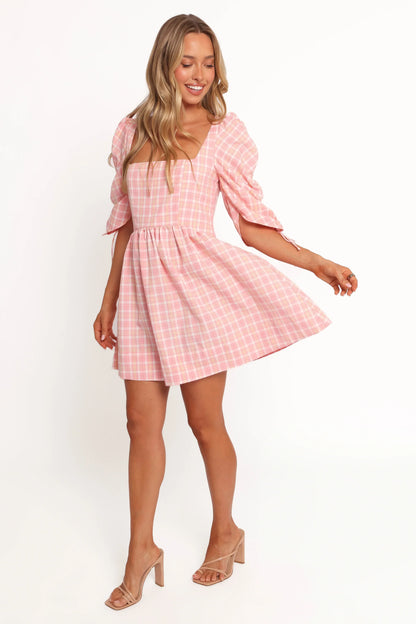 Siena Mini Dress Pink Check