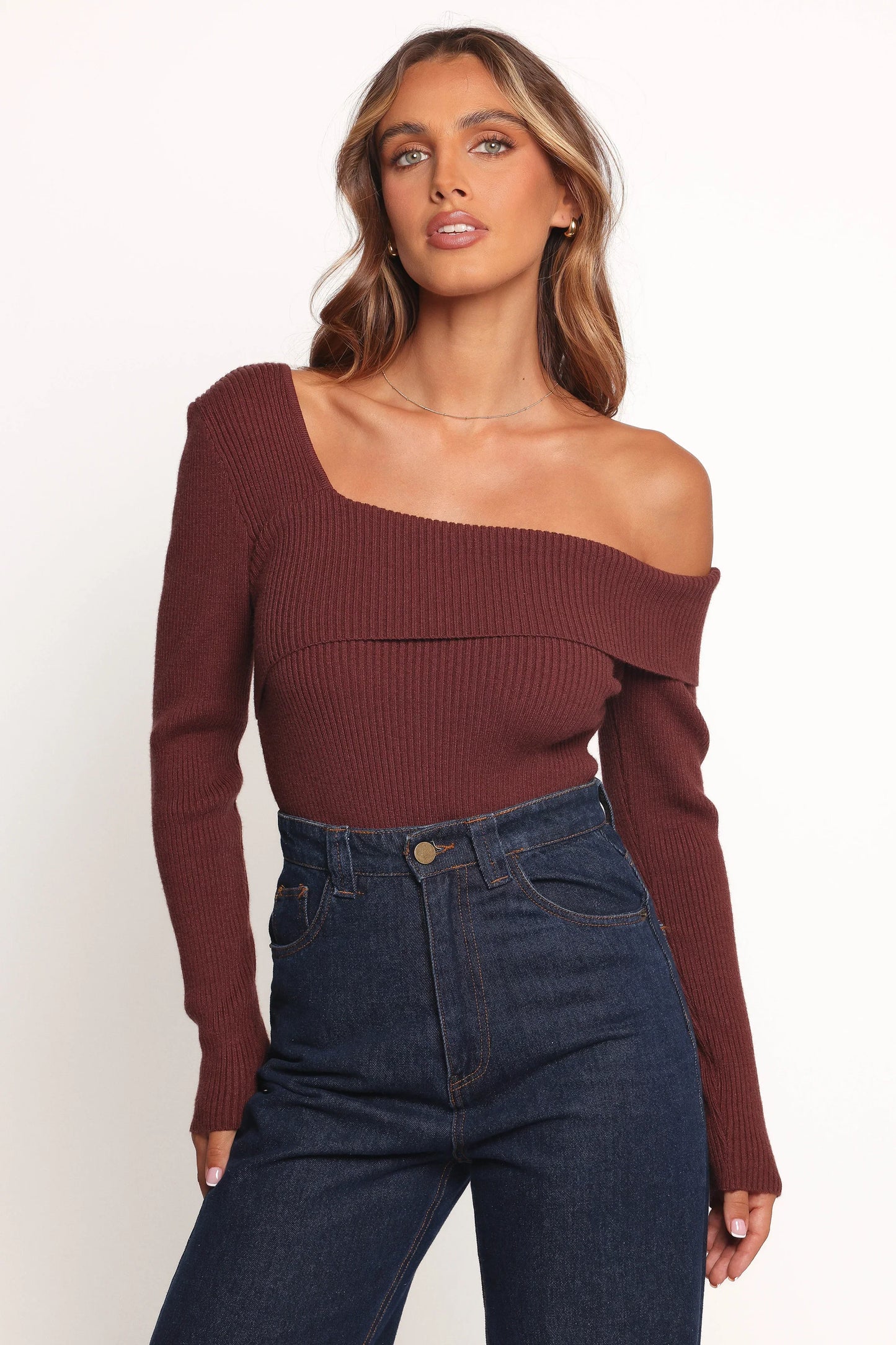 Aleena Knit Top Chocolate Brown
