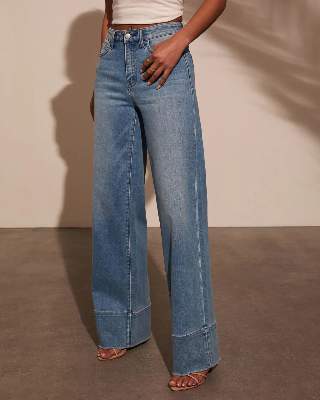 Lauren Super Stretch High Rise Wide Leg Jeans