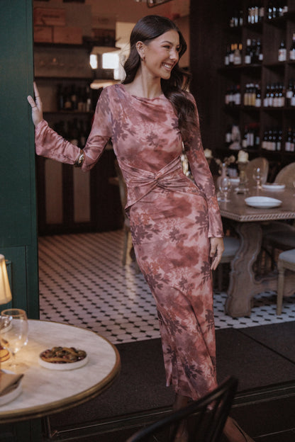 Nash Long Sleeve Dress Blurred Botanics