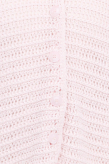Lyra Large Collar Cardigan Pale Pink