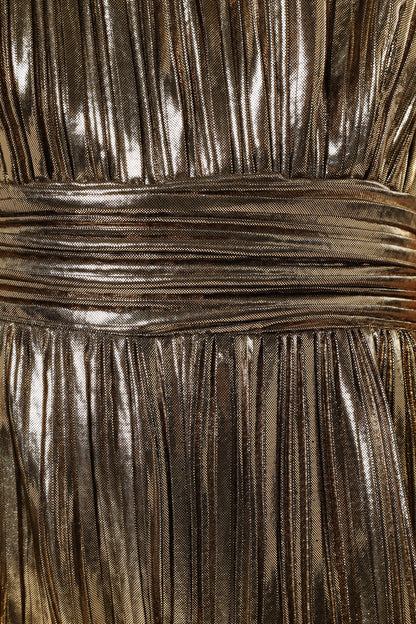 Kerry Pleat Jumpsuit Gold
