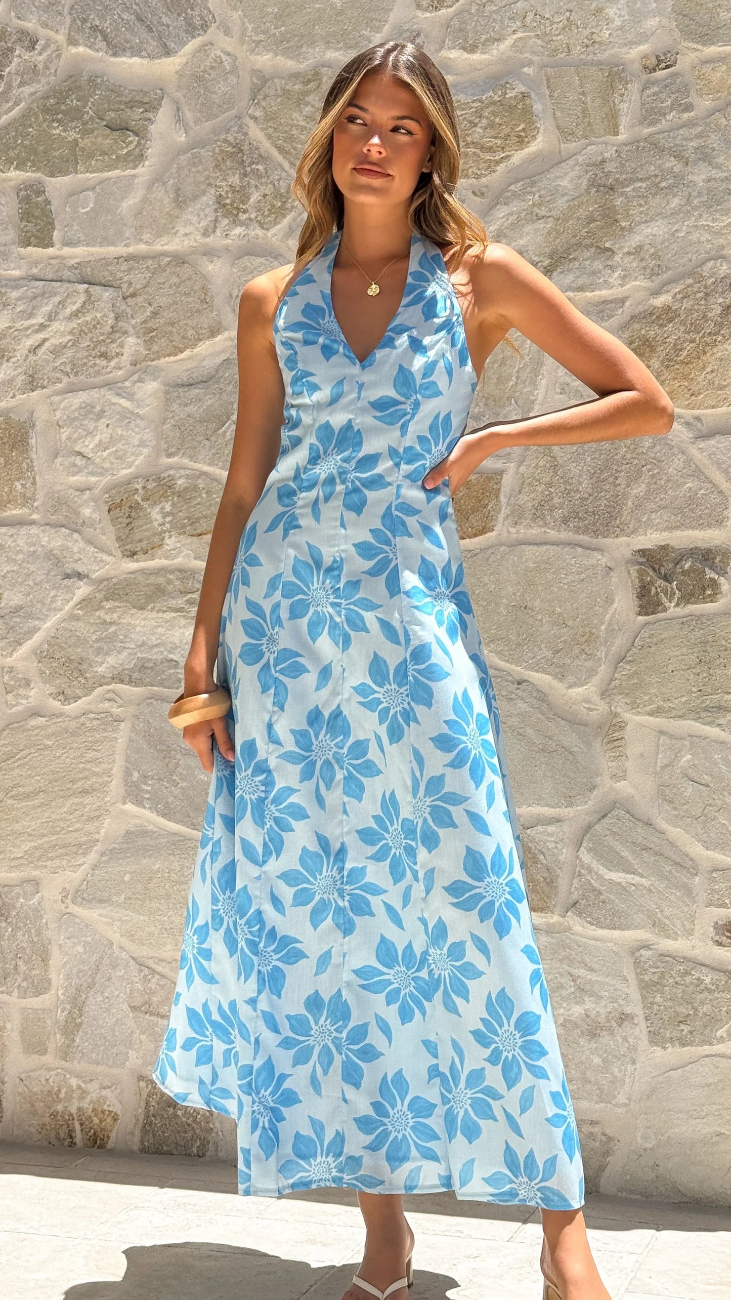 Solange Maxi Dress Blue Floral