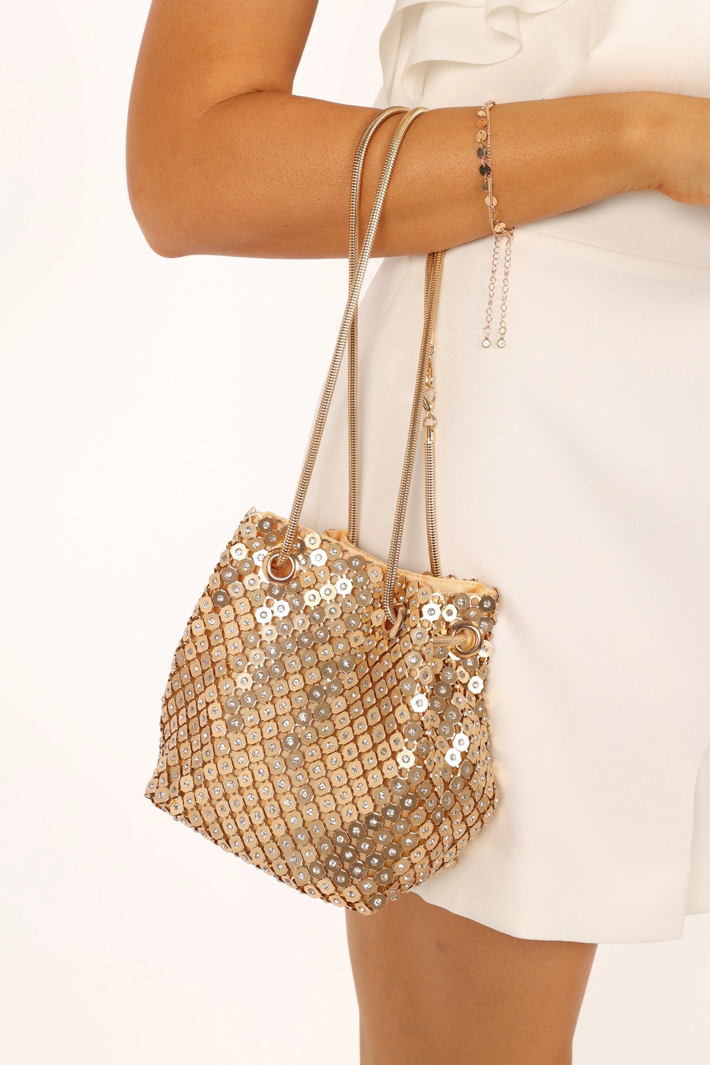Valentina Embellished Bag Gold