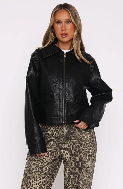Nobody Told Me PU Jacket Black