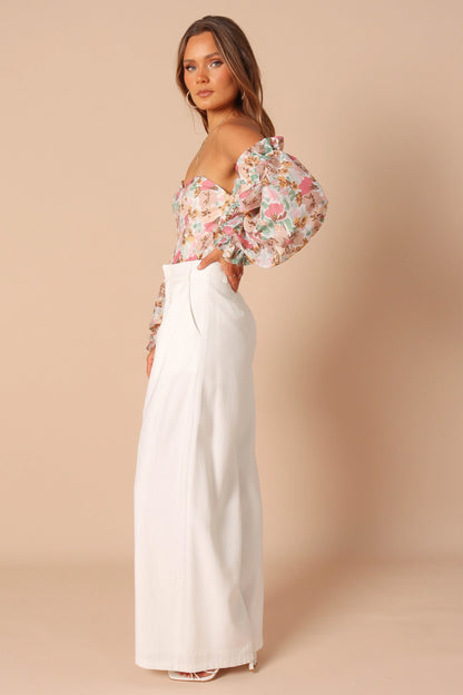 Acantha Bodysuit Beige Floral